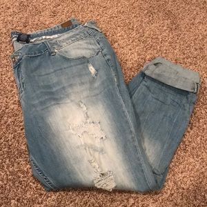 Amethyst destructed girlfriend jeans